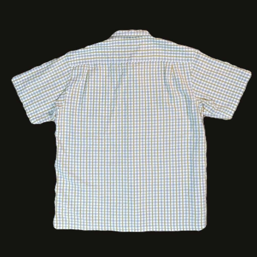 Columbia Sportswear Gold & Blue Plaid Shirt Size L Preowned - Picture 2 of 4